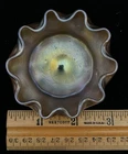 Vintage Tiffany LCT Favrile Scalloped Gold Iridescent Salt Cellar Dish Signed