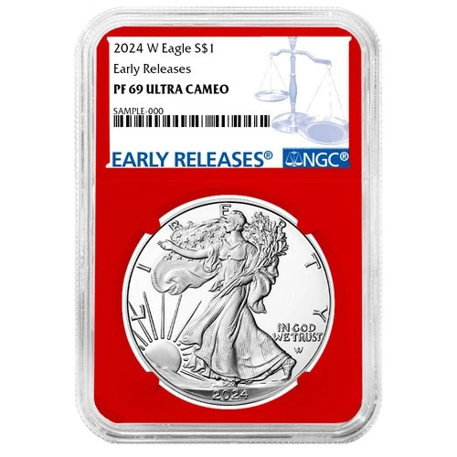 2024-W Proof $1 American Silver Eagle NGC PF69UC ER Blue Label Red Core