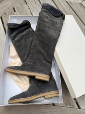 Jimmy Choo Women's Tall Suede Gray Boots 8 US Made in Italy Org. $995