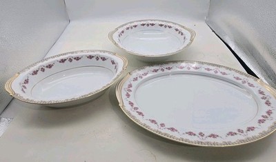 Vintage Noritake China Ridgewood 5201 Lot of 3 Serving Platter Bowls Japan (91)
