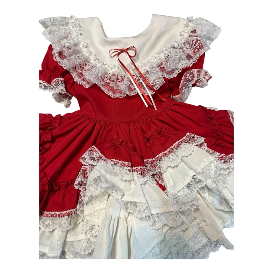 Vtg Lid’l Dolly’s Toddler Pageant Party Ruffle Layered Dress - Image 3 of 4