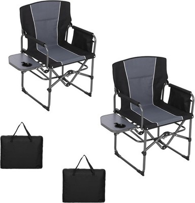 2 Pack Portable Camping Chair Heavy Duty Folding Chair w/Cup