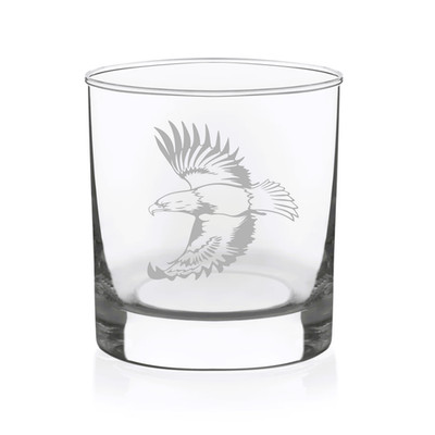 Eagle Themed Whiskey Rocks Glass - 11 oz.