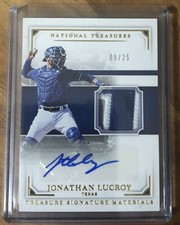2017 National Treasures Jonathan Lucroy Auto Jersey #’d 09/25! 🔥