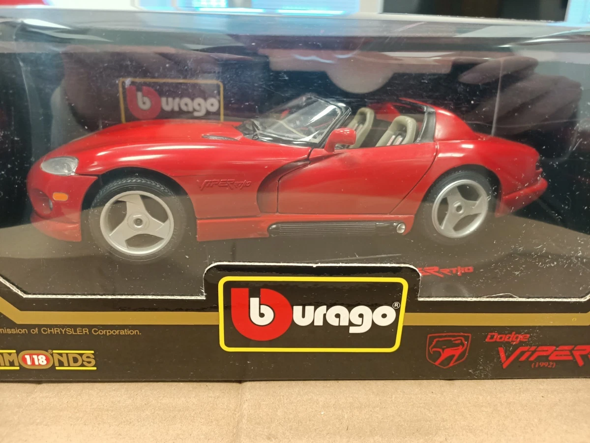 Burago 1/18 Dodge Viper RT/10 Jaune 1993 - Catalogue 1996 - Boîte D'origine