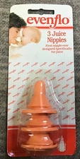 Vintage Evenflo 3 juice Nipples Pack baby infant bottle 1989-