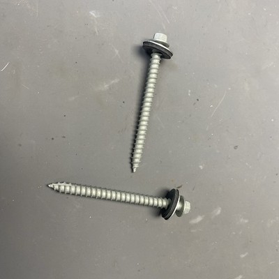 #12 x 2-1/2  Hex Neoprene Washer Roofing Screws Galvanized Unpainted Sharp 250ct