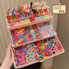 555pcs Girls Hair Accessories Set Butterfly Clips Bands Ties