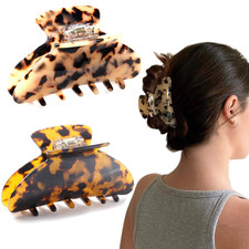 2 Pcs Large Hair Claw Clips Tortoise Shell Big Claw Hair Clips for Thick Hair St