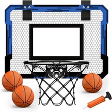 Mini Basketball Hoop, Over The Door Indoor with 3 Balls/Inflator/Breakaway Rim