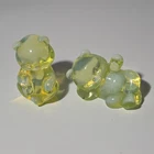 Vintage Fenton Topaz Opalescent 2 Piece Bear Set