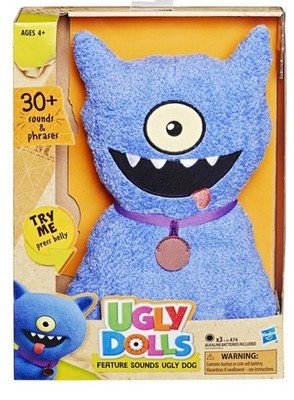 Ugly Dolls Feature Sounds Ugly Dog Plush 30+ Sounds & Phrases Blue Hasbro 2018