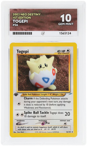Togepi (1st Edition) graded ACE 10 for sale on eBay