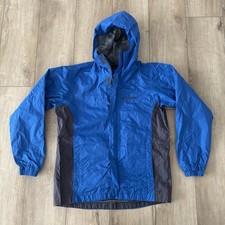 Columbia Kids Blue Hooded Lightweight Jacket Full Zip Outdoor Adventure Size L