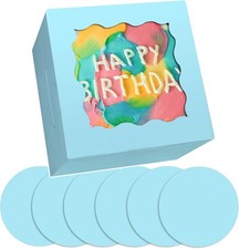 Cake Boxes with Window Light Blue 36 Pcs 6x6x5 Inches