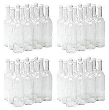 750Ml Clear Glass Bordeaux Wine Bottles   Screw-Top Finish with 28Mm White Metal