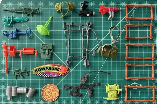 Vintage 90's TMNT Teenage Mutant Ninja Turtles Accessories and Weapons Lot