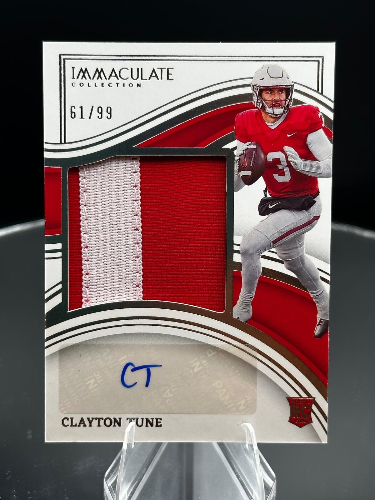 2023 Panini Immaculate Collection Collegiate #51 Clayton Tune Rookie RPA #/99