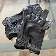 Black Leather Driving Gloves Woman size Medium
