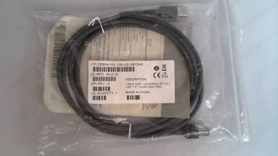 ZEBRA CBA-U21-S07ZAR, BARCODE SCANNER USB CABLE, NEW #342268