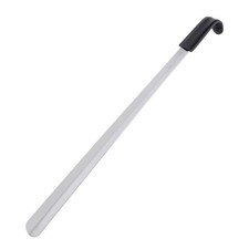 Long Premium Stainless Steel Shoe Horn with Leather Handle Grip   Extra-Thick...