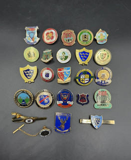 Job Lot of Assorted UK Enamel Bowls Pin Badges & Tie Pins Mixed Bundle