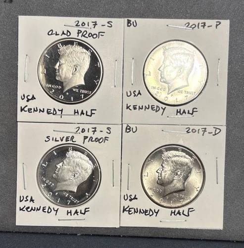 2017 P D S S Kennedy Half Dollar Year set Silver & Clad Proof & BU PDSS