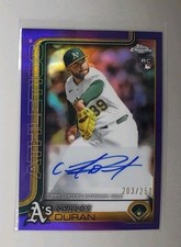 2025 Topps Chrome Carlos Duran Purple Refractor Rookie Auto #203/250