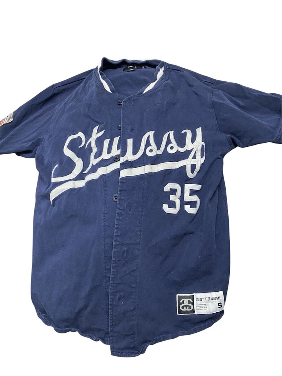 Stussy script Baseball Jersey Stitched Size S Festival Rave EDM