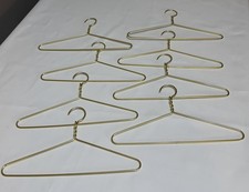 Gold Tone Heavy Duty Metal Clothing Coat Hangers Set Of 8 Made In Hong Kong