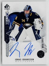 Jonas Johansson Auto #/999 - 2020-21 SP Authentic #191 Buffalo Sabres