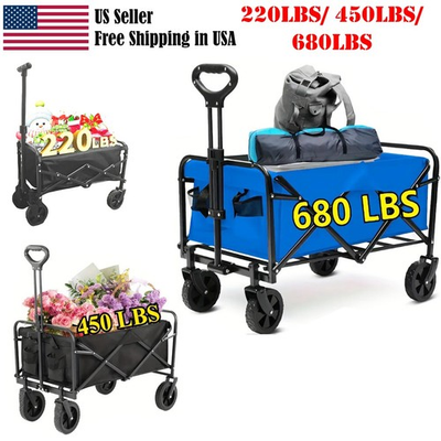 #ad Heavy Duty All Terrain Folding Wagon Cart 220LBS 450LBS 680LBS Utility Cart $69.99