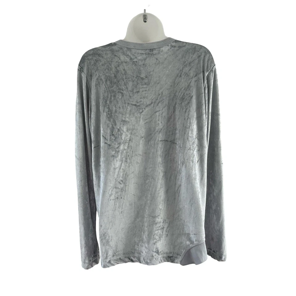 Suéter Wilt Para Mujer Gris Medio Terciopelo Aplastado Manga Larga Pullover Hecho en EE. UU. Top Foto 3 de 4
