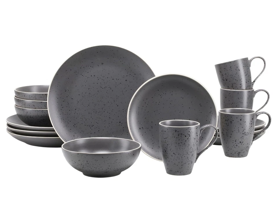 , 22807, Serie INDUSTRIAL CHIC  Anthrazit, 16teiliges Geschirrset für 4 Perso... - Bild 1 von 4