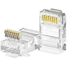 100-Pack Cat 6 RJ45 Connectors, Gold Plated Cat6 Ends UTP Ethernet Cable Crim...