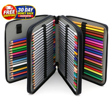 Deluxe PU Leather Pencil Case For Colored Pencils - 120 Slot Pencil Holder with