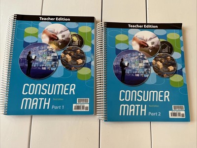 BJU Press Consumer Math Teacher Edition Part 1 & 2 third edition