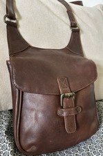 Fat Face Crossbody saddle Bag Brown Leather 
