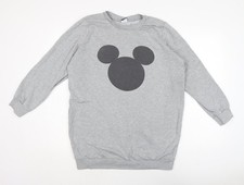 Womens UK L Regular Disney Grey Pullover Sweatshirt