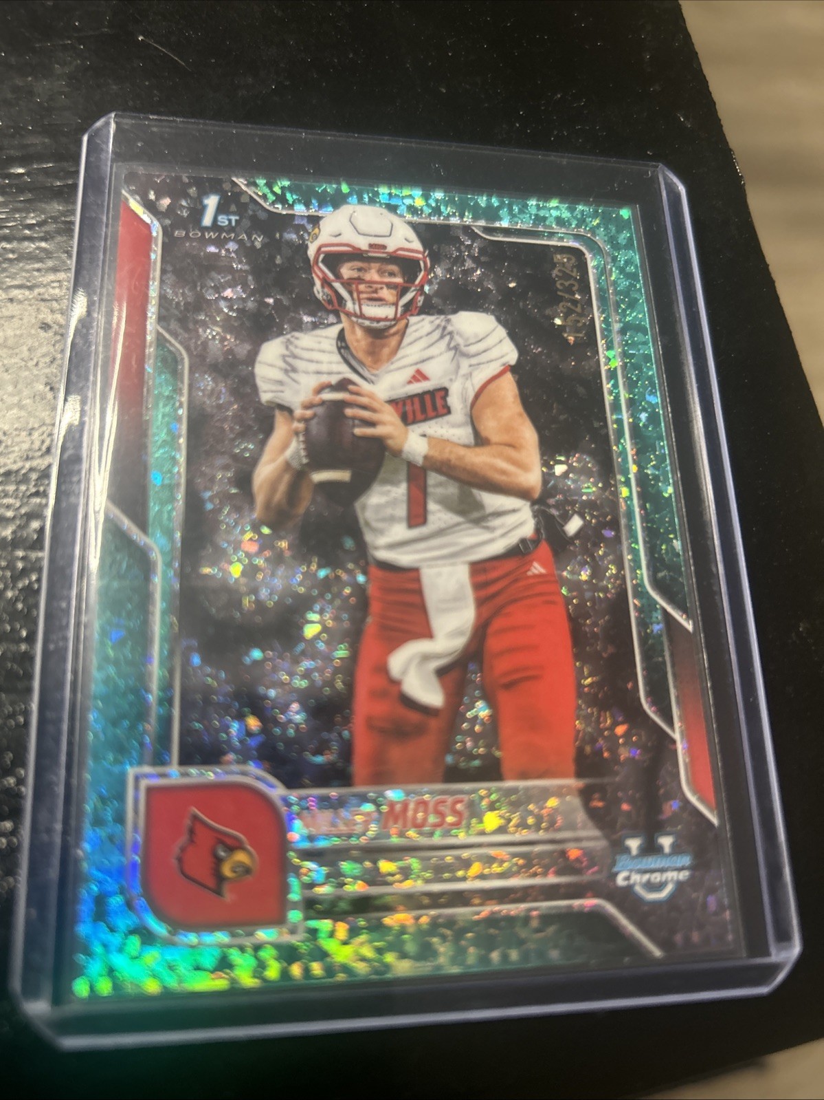 2025 Bowman University Chrome -Miller Moss #141 Aqua Mini-Diamond Refractor /325