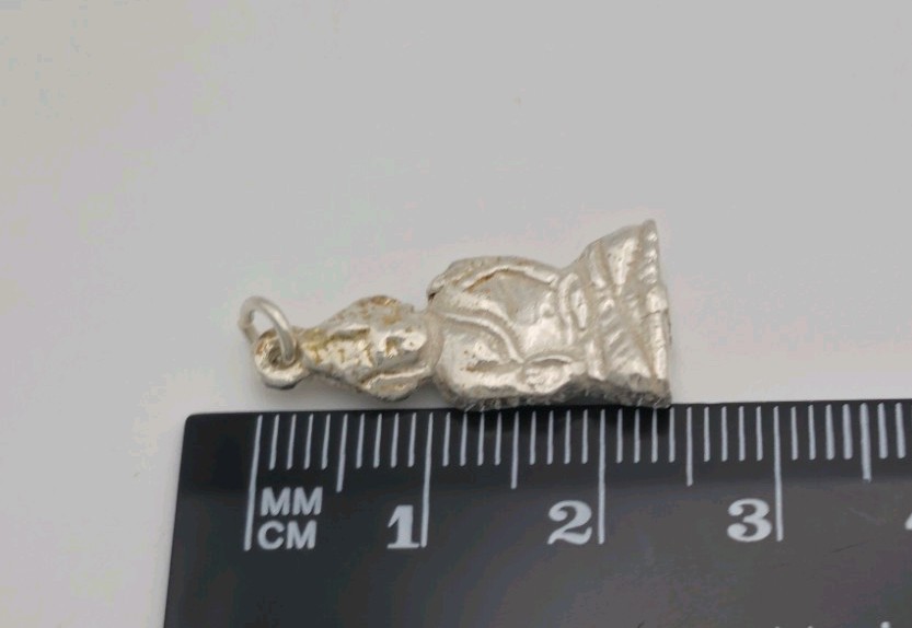 Vintage Solid Silver Budda Praying Charm Pendant … - image 7