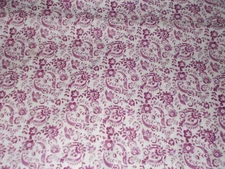 BTY Keepsake Floral SCROLL Purple White Print 100% Cotton Quilt Fabric by Yard