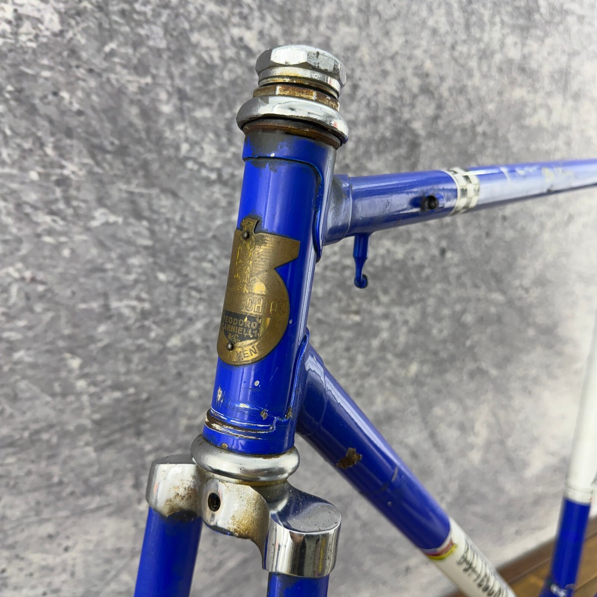 Vintage Bottecchia Frame Set 56 cm Blue Italy Deluxe 70s 120