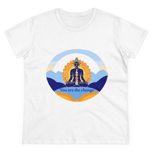 Zen Women's Tee, Soft Cotton T-Shirt, Contoured Fit, Cap Sleeves
