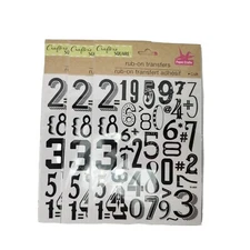 3 Packs Crafter's Square Rub-On Transfers black numbers & symbols free shipping