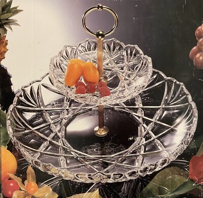 MIKASA Crystal ROXBOROUGH TIER TIDBIT SERVER Serving