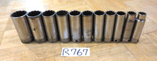 Snap-on Tools Vintage 11 Piece 12 Dr Sae. Deep Chrome Socket Set 12 Point 1948 Snap-on Tools Vintage 11 Piece 12 Dr Sae. Deep Chrome Socket Set 12 Point 1948