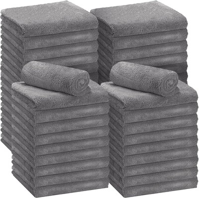 6-Pack Gray Oversized Edgeless Detail Cloths 56x29 | Scratch-Free, Soft & Absorb