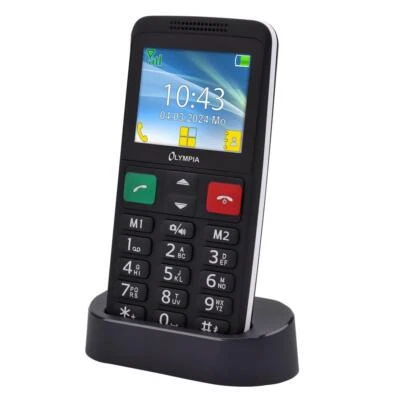 Olympia LUX Mobiltelefon mit Ladeschale Großtasten Seniorenhandy schwarz