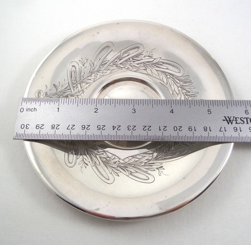 Antique French Sterling Silver Minerva Cup & Saucer Monogram JV 220.4 Grams - Picture 14 of 21